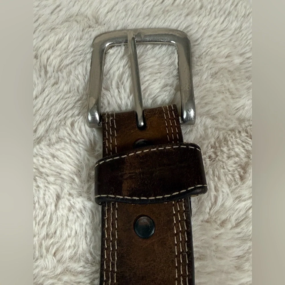 Carhartt Vintage Brown Leather Detroit Belt Well Worn In 51